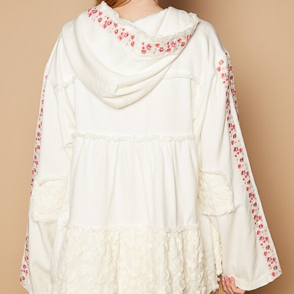 Just In! Pol Embroider and Lace Denim Jacket NWT Sz S-L - Picture 4 of 5